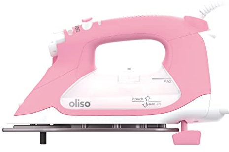 oliso TG1600 ProPlus Smart Iron with Auto-Lift – 1800 Watt Steam Iron for Clothes, Sewing, Quilting & Crafting – Diamond Ceramic-Flow Soleplate, Rosé