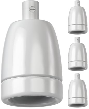 ledscom.de 4x E27 Fassung, Porzellan, weiß, 230V AC, max. 300W