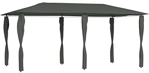 Atlojoys Pavillon mit Pfostenabdeckungen, Partyzelt, Gartenpavillon, Zeltgarage, Bierzelt, Weidezelt, Carport, Lagerzelt Winterfest, Garagenzelt, 3x6x2,6 m Anthrazit 160 g/m²
