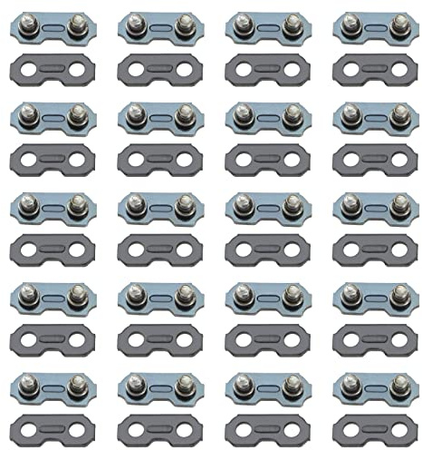 20 Sätze Kettenverbindungsglieder für Kettensägen Kettensägen-Master-Link-Reparatur-Voreinstellungsriemen, kompatibel mit großen 3/8LP-Gauge-1,3-mm-Ketten, passend für Ketten von 66 bis 84 Gliedern
