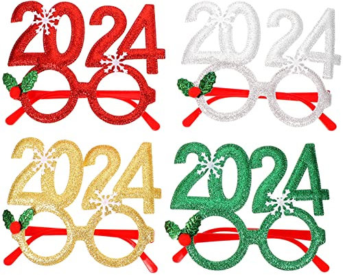BESPORTBLE 2025 Silvester Brille Happy New Year Partybrille Spaßbrille Party Verkleidung für Fotos Requisiten Halloween Geburstage Weihnachten Deko Scherzartikel