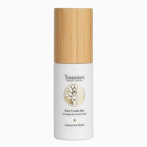 Yumimei Naturkosmetik - Tages-Gesichtscreme für trockene und sensible Haut. Anti-Aging auf Basis der TCM. Bio. 40 ml. Pumpspender aus Glas.
