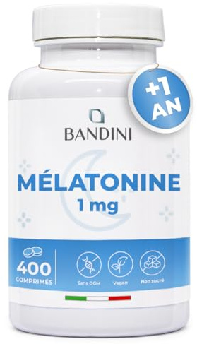Bandini® Melatonina Pura 400 tabletas Veganas - Más de 1 Año de Suministro