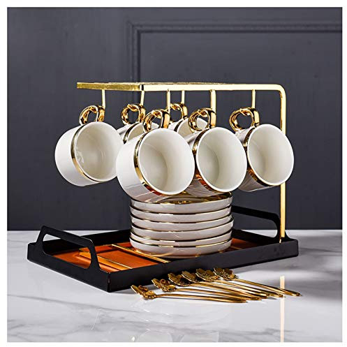 Tasses à Café Coupe de café exquise Coupe de luxe européenne avec une tasse en céramique de jante or avec une poignée à la maison de thé de l'après-midi de thé, cadeau exquis for la famille et les ami