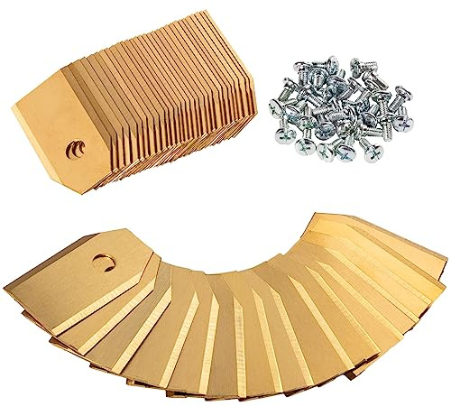 AGAKY Lames Robot Tondeuse, 30PCS Lame de Tondeuse en Titane,Lame Robot Tondeuse à Gazon pour Tous les Modèles Husqvarna/Automower/Gardena (3 g - 0,75 mm) avec Vis