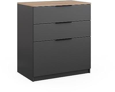 Vicco Kommode Betti, Anthrazit/Sonoma, 50 x 90 cm | zur Aufbewahrung und als Ablage im Wohn- oder Schlafzimmer