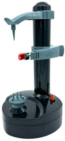 Pelamatic - Pelador Eléctrico de Frutas y Verduras | Pelado Rápido con Botón | 2 Cuchillas Repuesto | Accesorio para Patatas | Fácil Limpieza | Seguridad Higiénica, Negro, Plástico