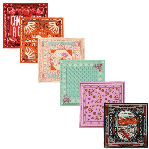 Bioworld Lightweight Western Theme 22x22 6-Pack Bandana Set
