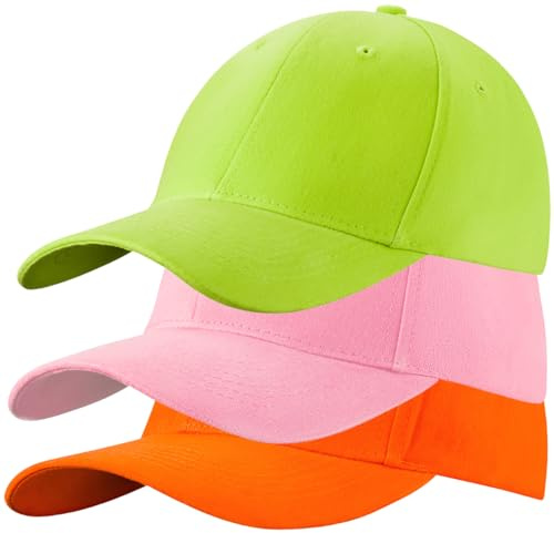 Confezione da 3 cappelli da baseball per uomo e donna, 100% cotone, berretto da baseball sportivo casual in tinta unita cappelli da sole in ottone stile polo classico, Set di colori 10, Taglia unica