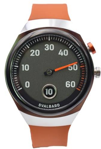 Svalbard TIME TRAVEL HX11 Quarzo Acciaio Grigio Arancio Silicone Zaffiro Orologio Uomo