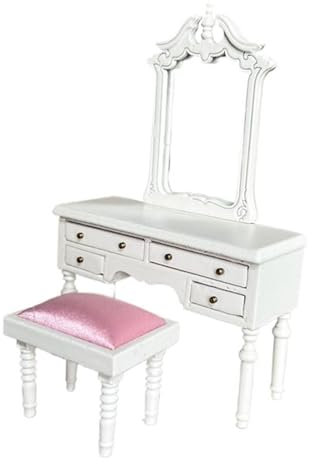 MagiDeal Puppenhaus-Kommode im Maßstab 1:12, Hocker, Puppenmöbel, DIY-Modellzubehör, Schlafzimmermöbel, Mini-Möbel für Schlafzimmer, Balkon