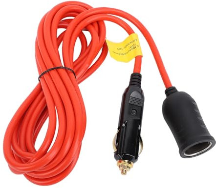 Sunicon 12V 24V Car Cigarette Lighter Extension Cord, 11.8FT 18AWG 120W Cable with 15A Fuse, Heavy Duty Male Plug to Female Socket Car DC Power Plug Connector for Tire Pump Fridge