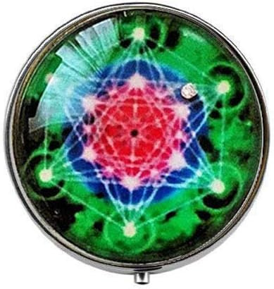 Metatrons Cube Spiritual Boîte à pilules en verre pour photos