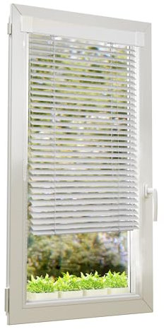 STUZA® Aluminium Jalousie nach Maß, 30 Farben, 6 Profilfarben, Innenjalousien, Sonnenschutz, Sichtschutz, Fensterrollo (Höhe Von 50 cm Bis 149 cm)