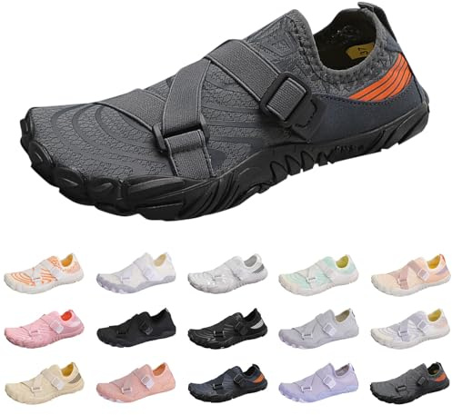 Swimming Socks Men Water Shoes Women Men Quick-Dry Aqua Sock Lightweight Barefoot Beach Pool Shoe for Sports Beach Surf Diving Swim River Lake Pool Surfing Kayaking Fitness Shoe Silver 9