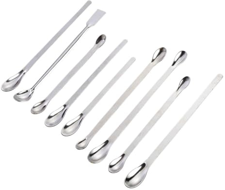 MAGICLULU Cucchiai da Laboratorio Spatole Miscelazione Set 9 in 1 in Inossidabile per Prelievo Polveri e Granuli Uso Professionale in Casa