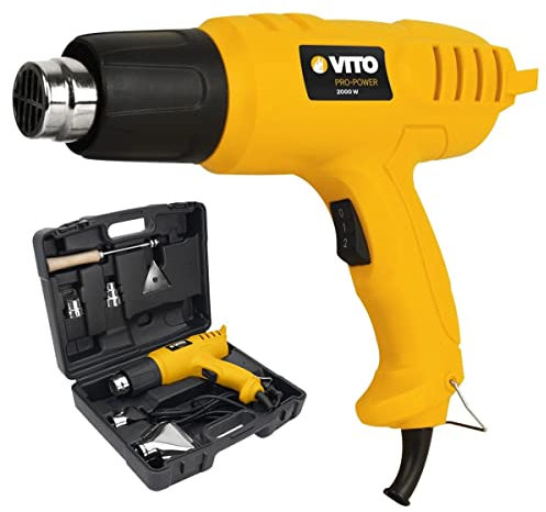 Décapeur thermique 2000W 450° et 600° C Mallette 5 accessoires VITO