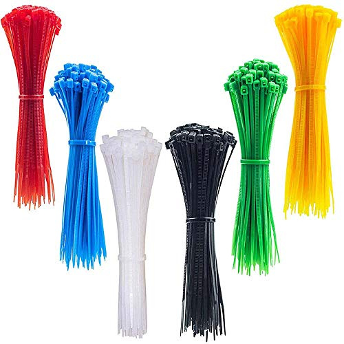 UKCable-Ties Premium Cable Ties || 300mm x 4.8mm || Black Natural/White Coloured || Strong Nylon Zip Ties (25, Purple)