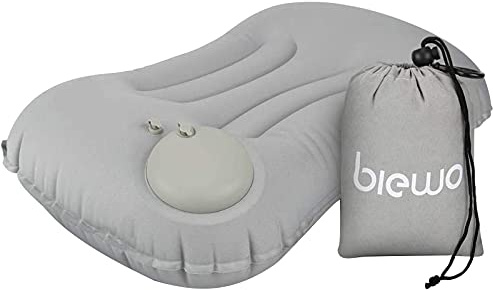 BIEWO Aufblasbares Kissen,Superleichtes Komprimierbares Camping Reise Ergonomisches Luftkissen,kompaktes Weiches Kissen zum Mitnehmen für Nacken und Lendenwirbelsäule Beim Campen,Wandern,Ausflug