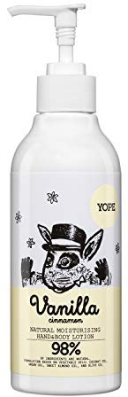 YOPE Natural Body Lotion, Aloe Vera Extract, Shea Butter, Argan Oil, Dry Skin, 98% Natural ingredients, Vanilla and Cinnamon 300ml