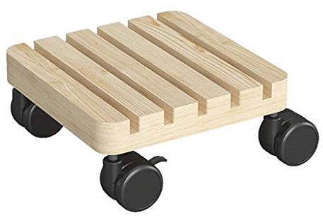 MESURE Pflanzenroller Eckig Aus Holz,Kübelroller Aus Massivholz Tragkraft,Rolling Planter Trolley Topfpflanze Ständer Mit Rädern, Hochleistungsanlage Dolly Rollen Für Innengarten Im Freien