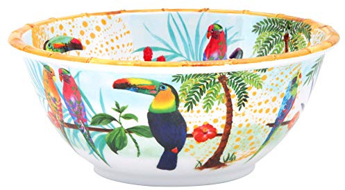 Les Jardins de la Comtesse - Insalatiera profonda in melamina pura – Toucans de Rio – 3 L/35 cm – Multicolore – Servizio da tavola della stoviglie Quasi-Infrangibile MelARTmine