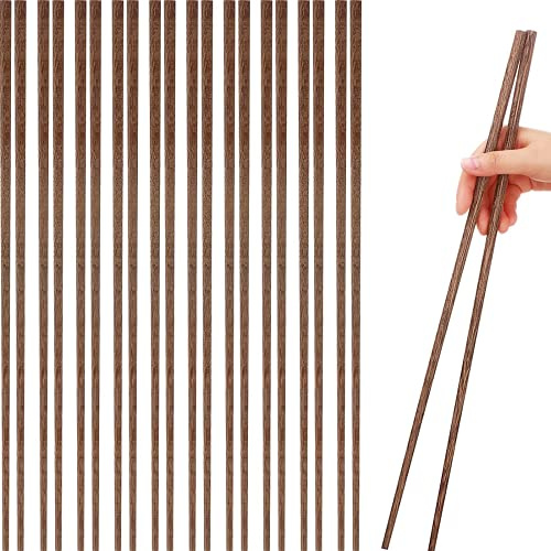XIGUI 10 pairs 16.5 inches Natural Wooden Chopsticks, Long for Hot Pot, Frying, Noodle, Cooking