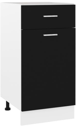 vidaXL Schubunterschrank Schwarz 40x46x81,5 cm Spanplatte