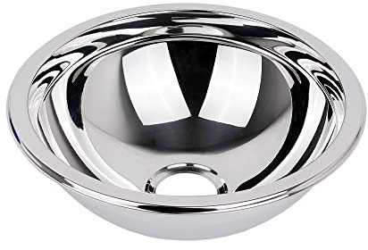 GATE14® Lavello rotondo semisferico in acciaio inox lucidato da incasso 1 vasca 5 l