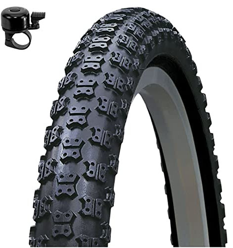 1 x Kenda K-50 Fahrradreifen Fahrradmantel in Schwarz 57-406 (20 x 2.125) inkl. Fahrradklingel