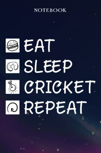 Cricket Retirement Gifts for Men Women Coworker - Eat Sleep Cricket Repeat: Gifts for Men - Funny Happy Retirement Gifts Ideas for Him - Lined Journal Notebook,Hour