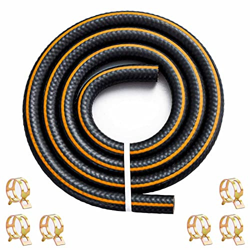 Pronese 8mm Fuel Hose, 1m Length, Nitrile Rubber (NBR), Oil, Pressure, and Heat-Resistant, 6 Dedicated Clamps Included, for Automobiles and Motorcycles