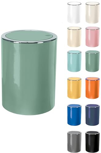 Clappe 5Ltr Plastic Swing Bathroom/Kitchen Bin (Maldives Green)
