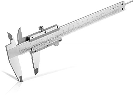 STAHLWERK Messschieber 0-150 mm DIN 862 Schieblehre/Messlehre aus gehärtetem Carbon-Stahl für Außen-, Innen- und Tiefenmaß