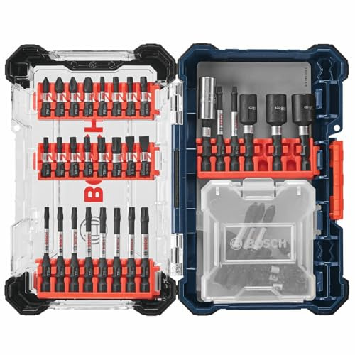 BOSCH SDMSD45 Juego de 45 piezas de atornillado de impacto impulsado por caja personalizada