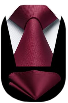 HISDERN Krawatten für Herren Hochzeit Krawatte mit Einstecktuch Klassisch Plaid Hahnentritt Business Krawatten & Taschentuch Set