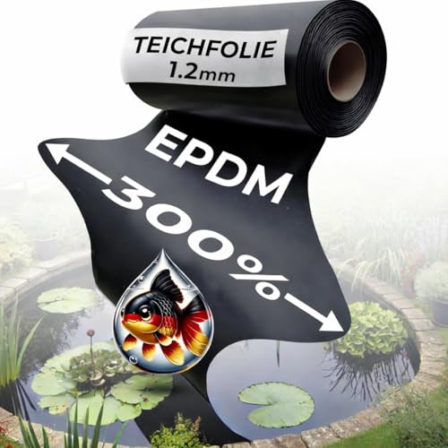 Black Forest Pond Shop TEICHFOLIE EPDM Folie 1.2mm 3mx4m Langlebige Teichabdichtung für Teich, Schwimmteich auch Ideal für Ihr Hochbeet im Garten UV- & Witterungsbeständig - 3x4 m