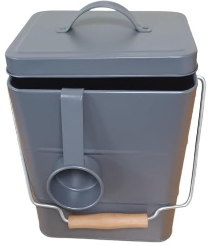 Easy Shopping® 5L Metal Container Box With Lid and Spoon - Food Storage Tin for Pet Dog Cat Birds
