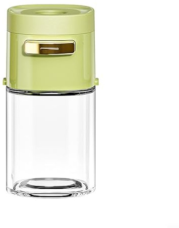 Distributore di sale per condimenti, serbatoio di dosaggio per condimento, dosatore per sale a pressione, dispenser per sale e pepe, zucchero e spezie (verde)