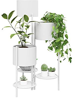 pflanzenständer, blumenstand, blumenstander Blumenregal pflanzenhocker pflanzentopf blumentopf hoch indoor holz seule Garten Blumentreppen Pflanzentreppe Ablagen deko gold metall weiß schwar