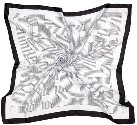 DRESHOW 90x90cm Große Quadratische Schals für Damen Seide Kopftuch Bandanas Haartuch Halstuch Haarschmuck
