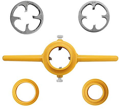 JUCHRZEY 6-teiliges NPT-Gewinde-Gewindeschneider-Set, 60°-Kegel, Rohreinfädler, 1/2, 3/4, 1 Zoll, Rohreinfädler, Sanitärwerkzeug for Pumpen, Rohre, Gewindeschneider, Handwerkzeug