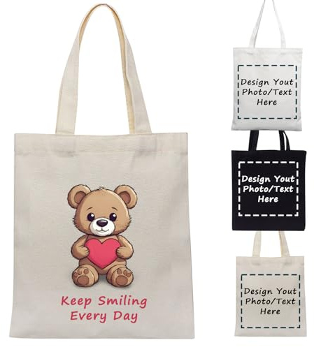Stoffbeutel Personalisierte Tasche mit Foto/Text Baumwolltasche Jutetasche Personalisiert Jutebeutel Bedruckt Stofftasche Personalisierte Geschenke für Frauen