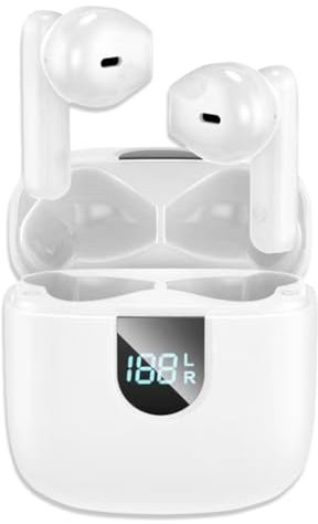 LYEAA Auriculares 5.3 Auriculares intrauditivos con cancelación de Ruido a Prueba de Agua con Auriculares con Pantalla LED