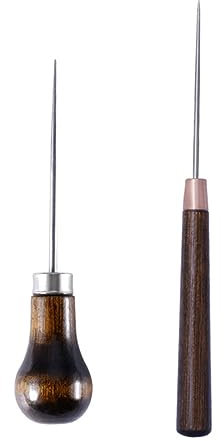 IWOWHERO Locher Zum Nähen Basteln 6-teiliges Ahlenset Mit Gerader Spitze Komplettes Set Für Lederhandwerk