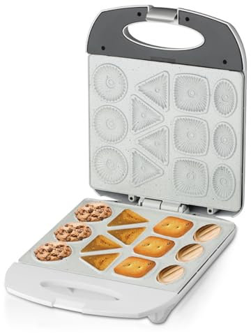 XLDZ Macchina elettrica per biscotti con 13 stampi e display a LED: antiaderente, 4 forme per pancake/biscotti