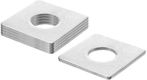 sourcing map 5 arandelas cuadradas de 5 cm para perno de 13/16 pulgadas, placa de rodamiento de acero inoxidable 304, juntas espaciadoras para reparación de maquinaria, construcción al aire libre