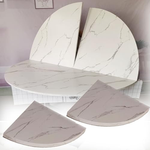 WLCGYD Mesa De Comedor Redonda De 120-200 Cm con Tablero De Mármol, Tablero De Madera Plegable En Cuartos, Tablero De Mesa para Fiestas Sin Pata(47''/120 cm)