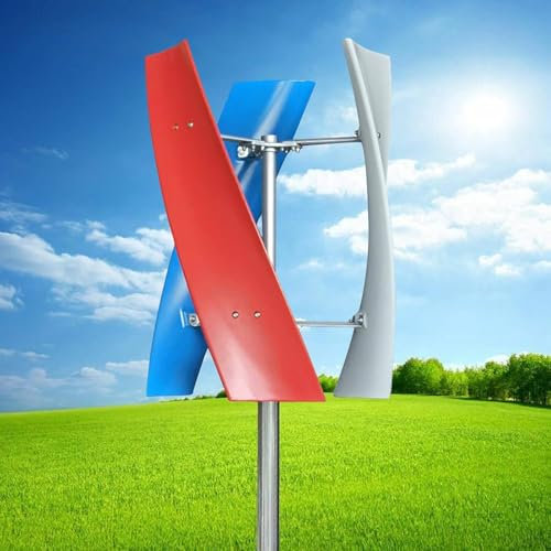 ZenSeFarin Niedriggeräusches Home Vertikaler Windergie -Turbinengenerator Kit 12V 24V 48V Coreless Niedrige Drehzahl Aufrechte Windmühle Mit Controller Für Solar Wind Strom Ausrüstung,3000W-12V