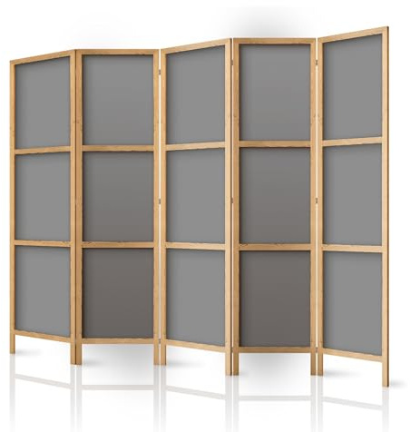 framed concept Paravent Raumteiler aus Holz 225x172 cm, 5-teilig, einseitig, im orientalischen Stil